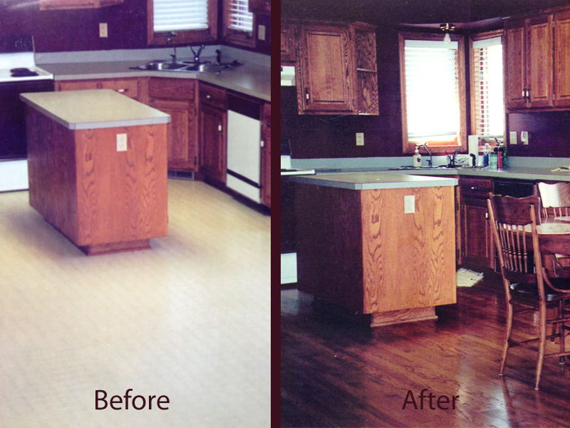 hardwood flooring before and after