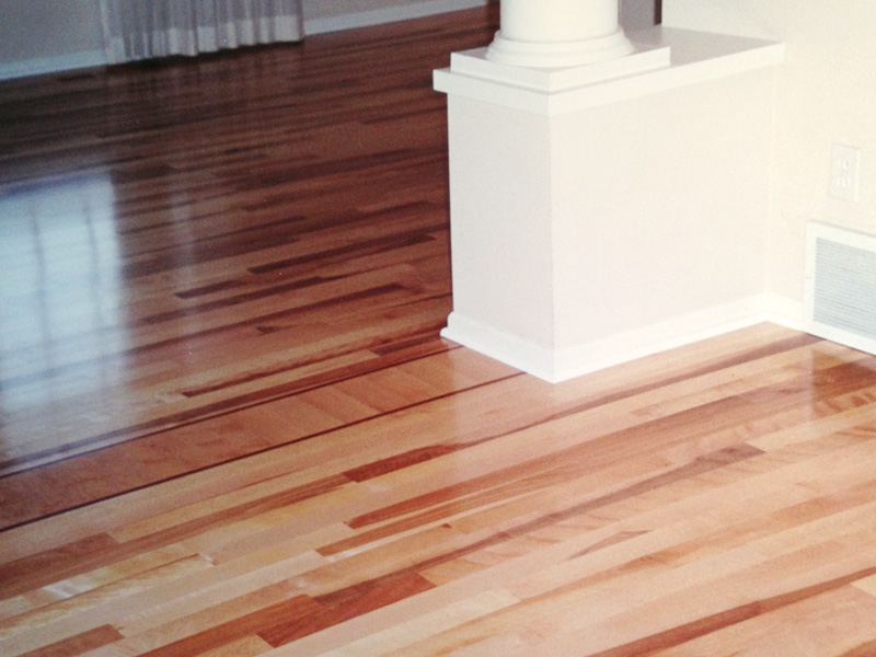 hardwood floor with room divider